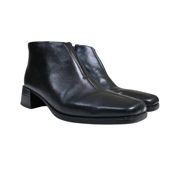 Rieker Sleek Black Leather Booties - Picture 2 of 10